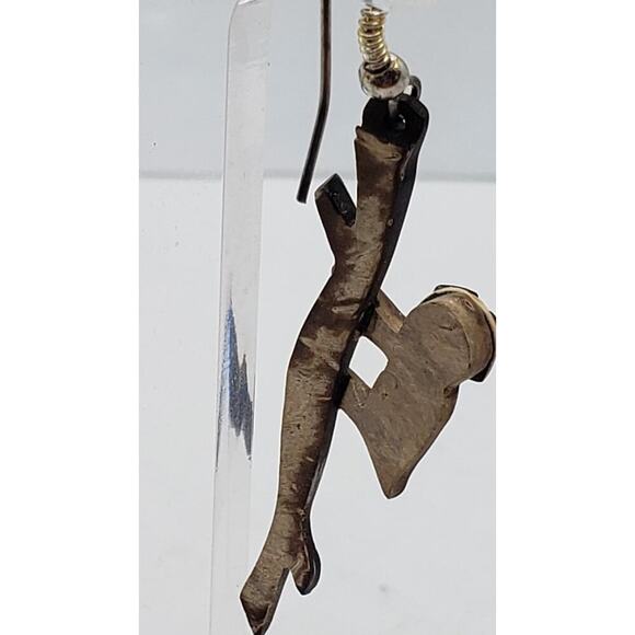 Sloth Earrings Handmade Wooden Hanging From Branch Long Dangle Cute - Picture 5 of 7